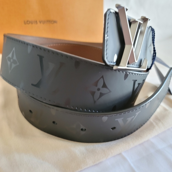 Louis Vuitton Pyramid Buckle Silver Matte Giant Monogram Belt - Picture 3 of 9